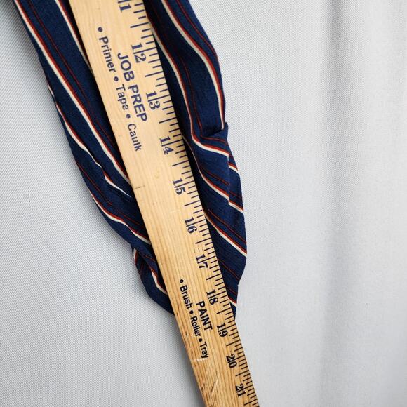 NWT Rue 21 Juniors Blouse Medium Blue Striped V Neck Long Sleeve Cropped Top - Picture 9 of 12